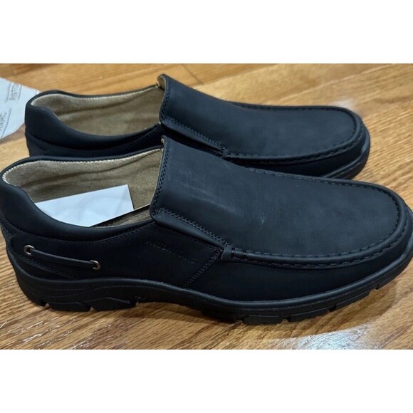 NEW Aston Marc Mens Black Comfort Dress Shoes Size 11 Slip On - Picture 2 of 8